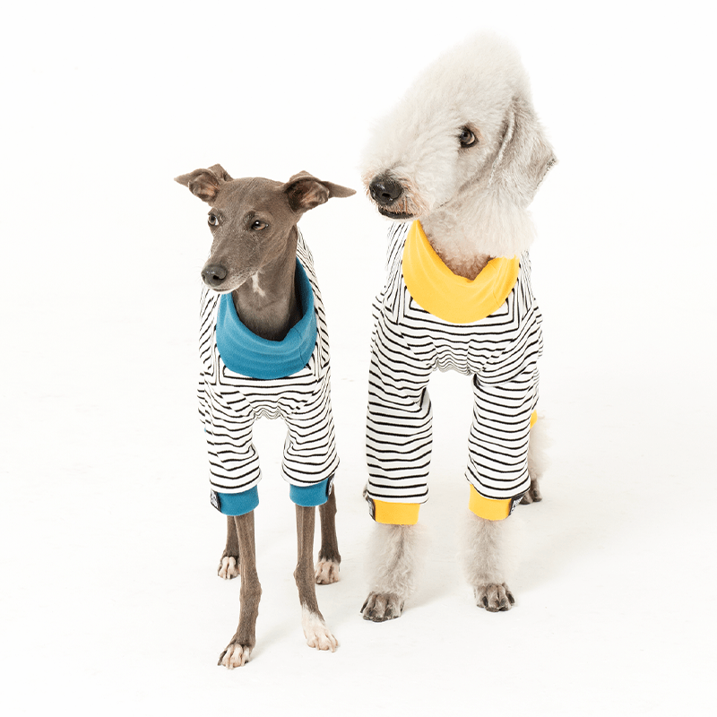 Striped Cotton Bedlington Dog Onesie