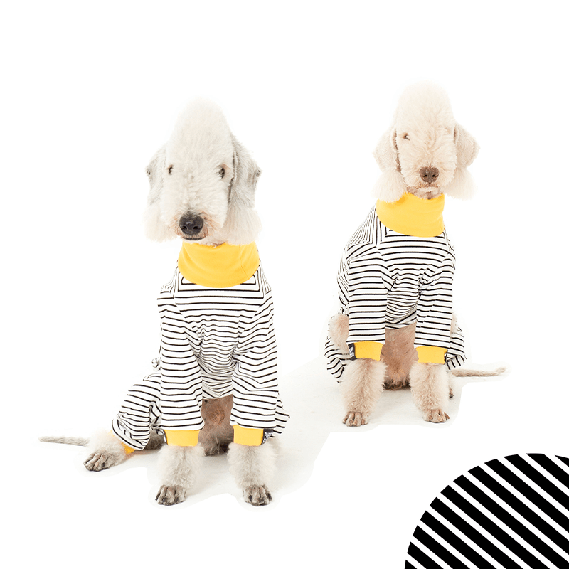 Striped Cotton Bedlington Dog Onesie