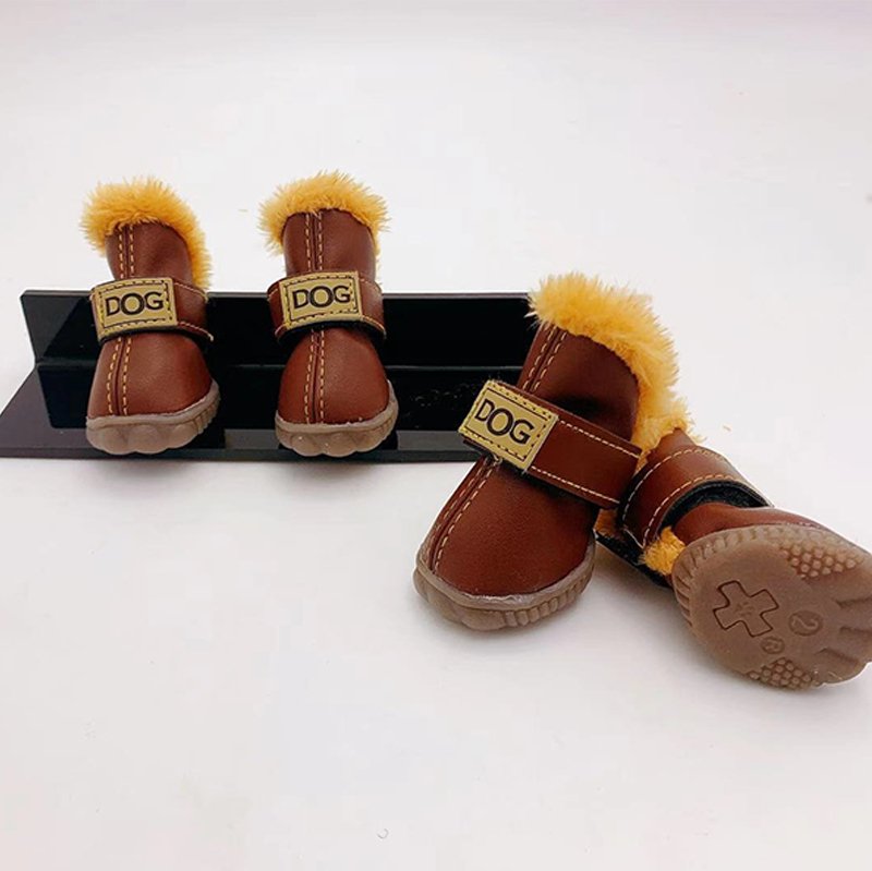Plush Lining Dog Snow Boots