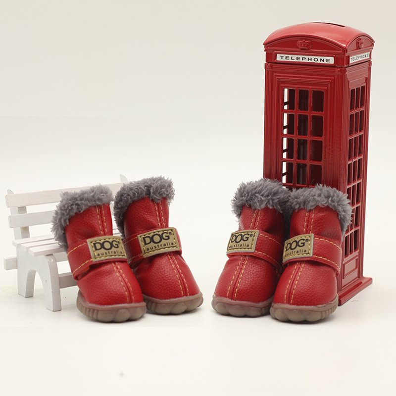 Plush Lining Dog Snow Boots