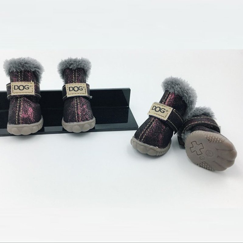 Plush Lining Dog Snow Boots