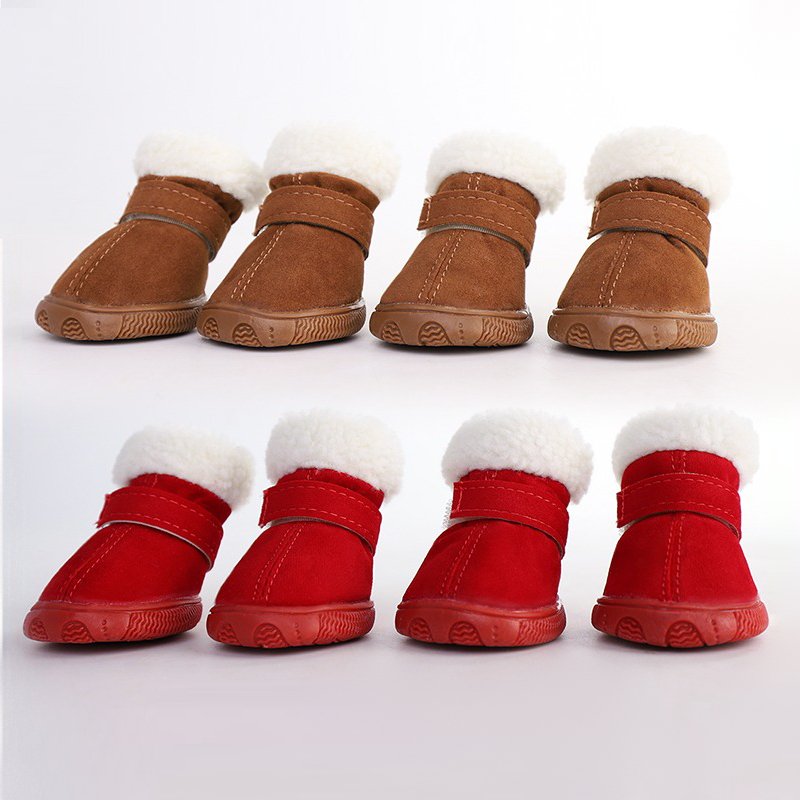 Warm Plush Small Dog Snow Boots