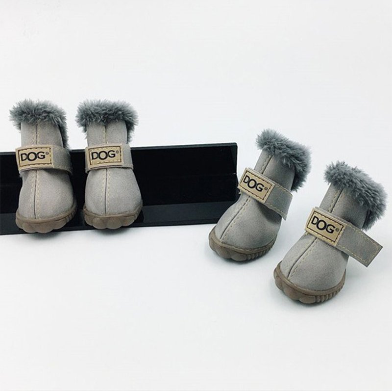 Plush Lining Dog Snow Boots