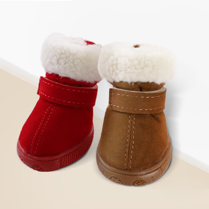 Warm Plush Small Dog Snow Boots