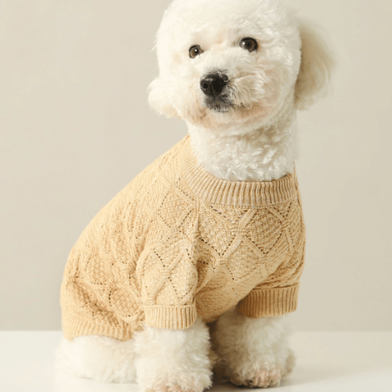 Winter Warm Dog Sweater Cable Knitwear