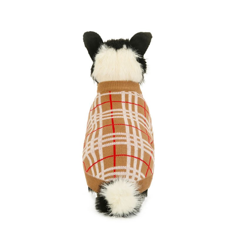 Warm Knit Dog Sweater Cream Stripe