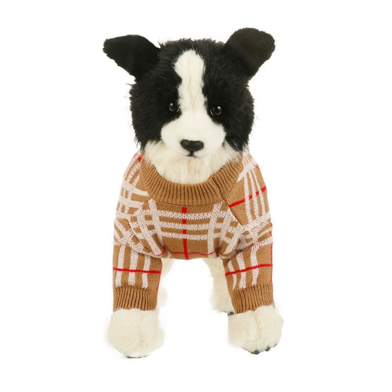 Warm Knit Dog Sweater Cream Stripe