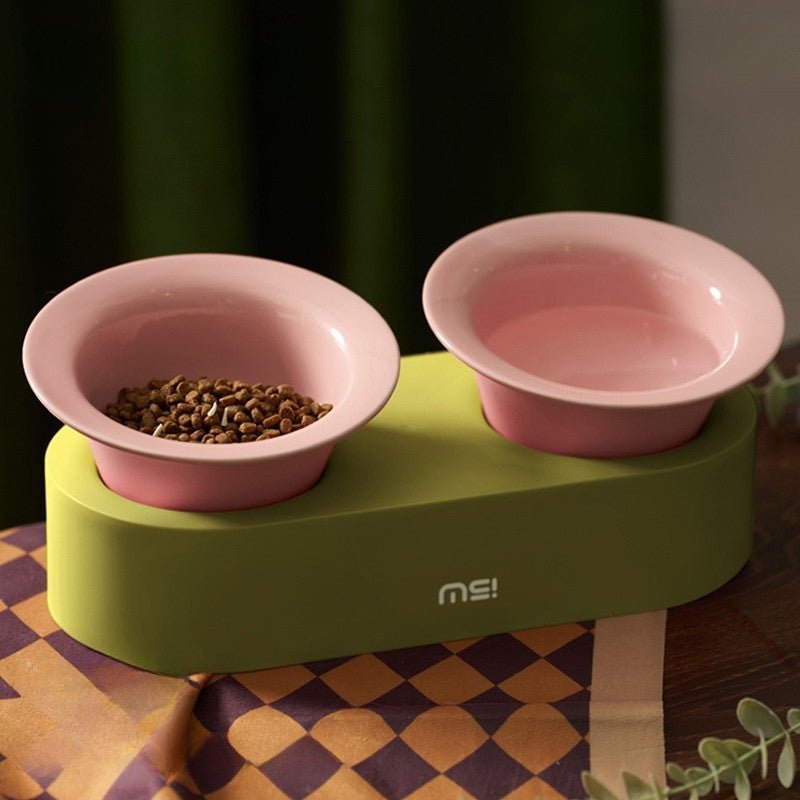 Elevated Double Ceramic Pet Bowl