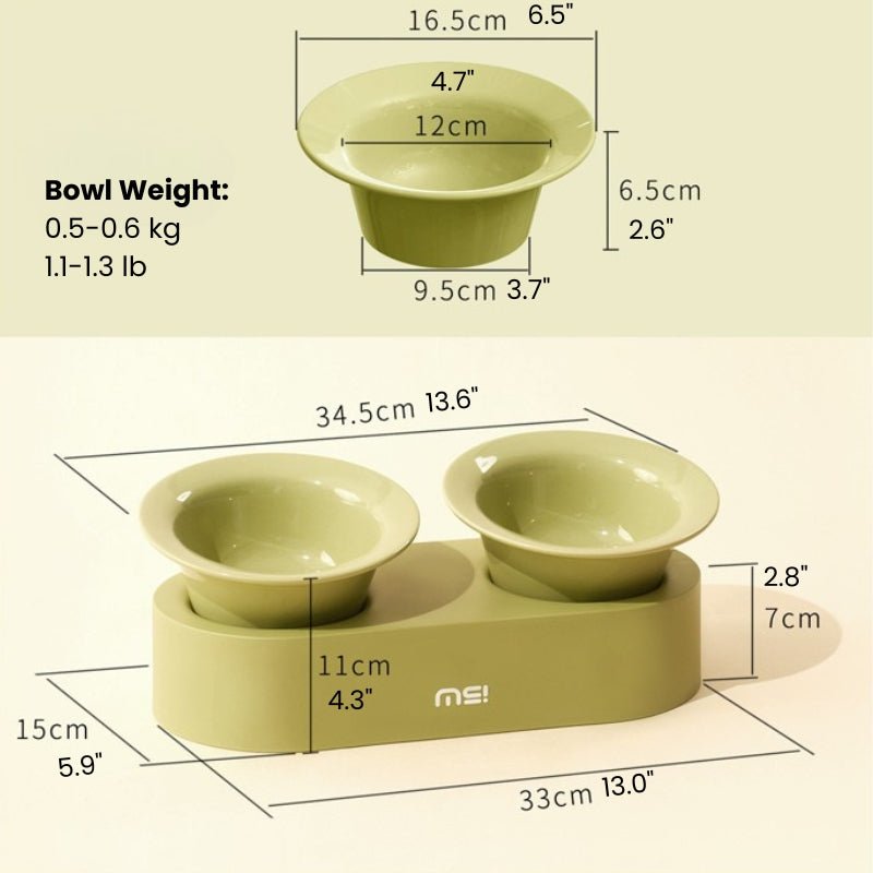 Elevated Double Ceramic Pet Bowl
