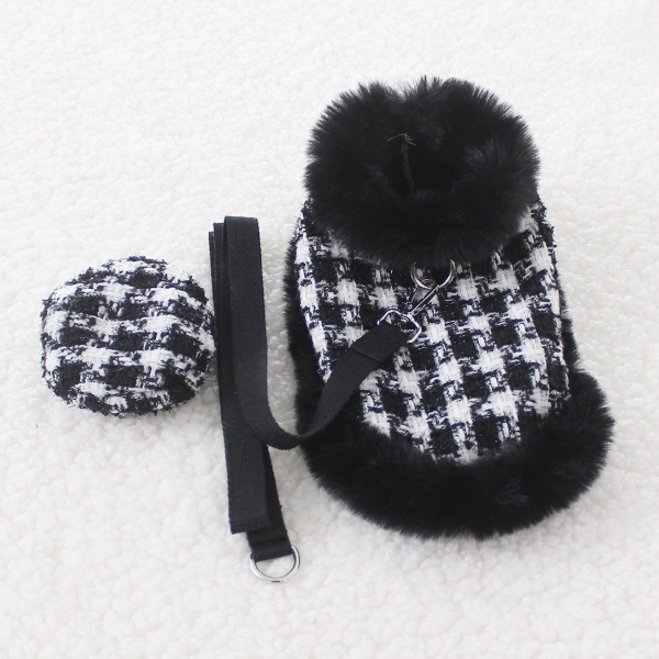 Chic Tweed Dog Christmas Cape