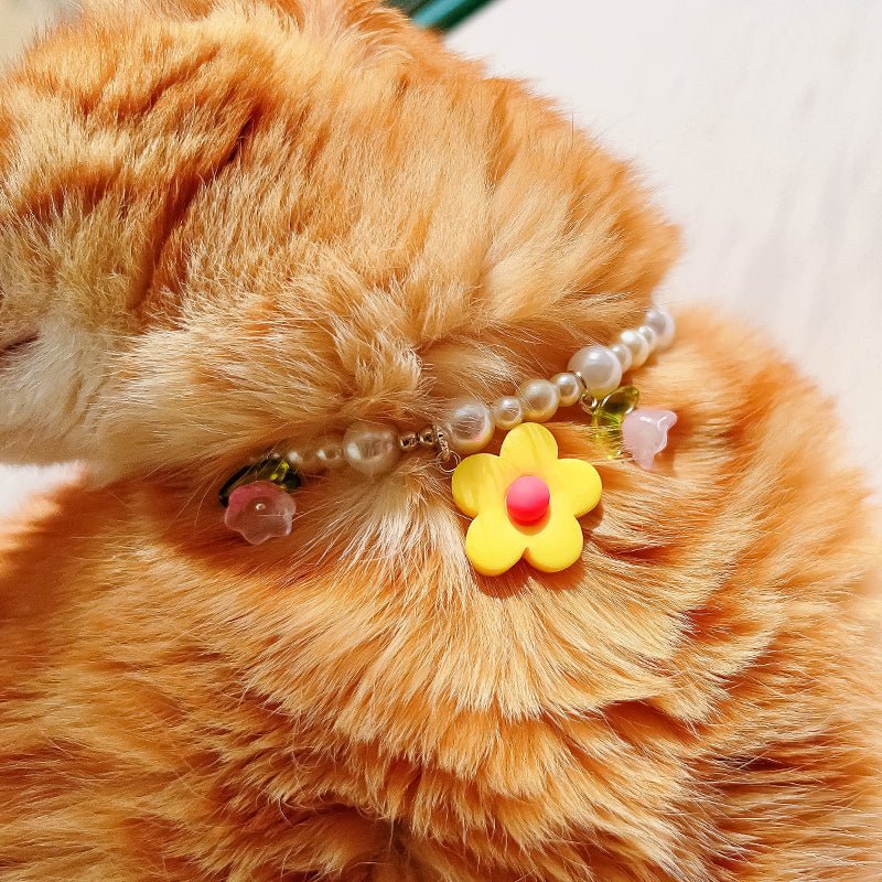 Elegant Pearl Flower Dog Cat Necklace