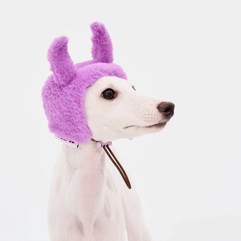 Halloween Devil Fluffy Greyhound Winter Hat