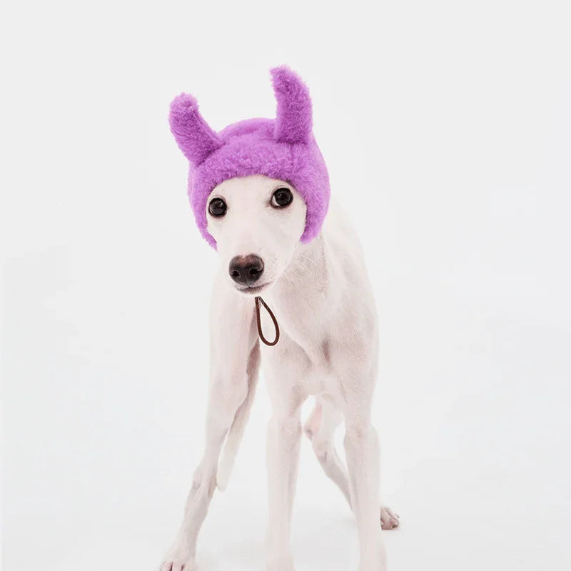 Halloween Devil Fluffy Greyhound Winter Hat