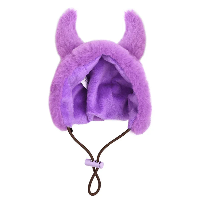 Halloween Devil Fluffy Greyhound Winter Hat