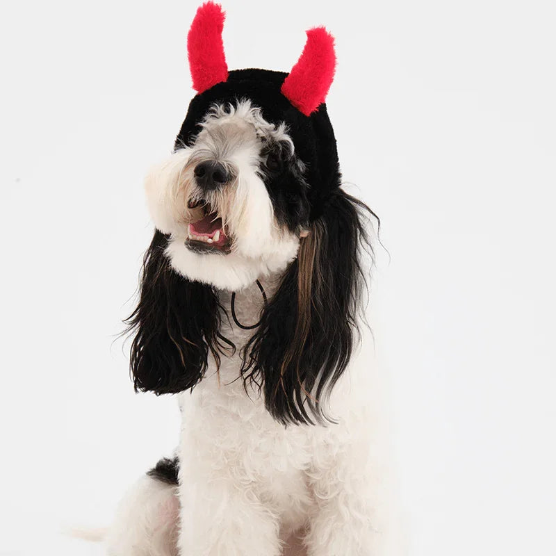 Halloween Devil Fluffy Greyhound Winter Hat