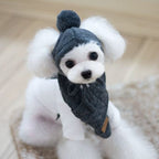 Warm Knitted Dog Hat Collar