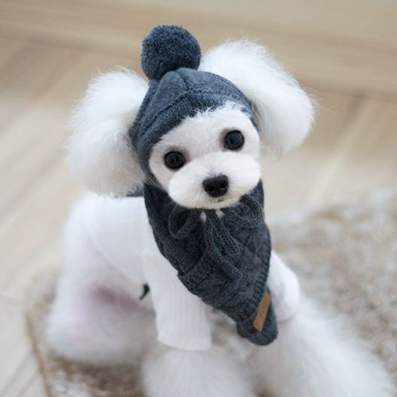 Warm Knitted Dog Hat Collar
