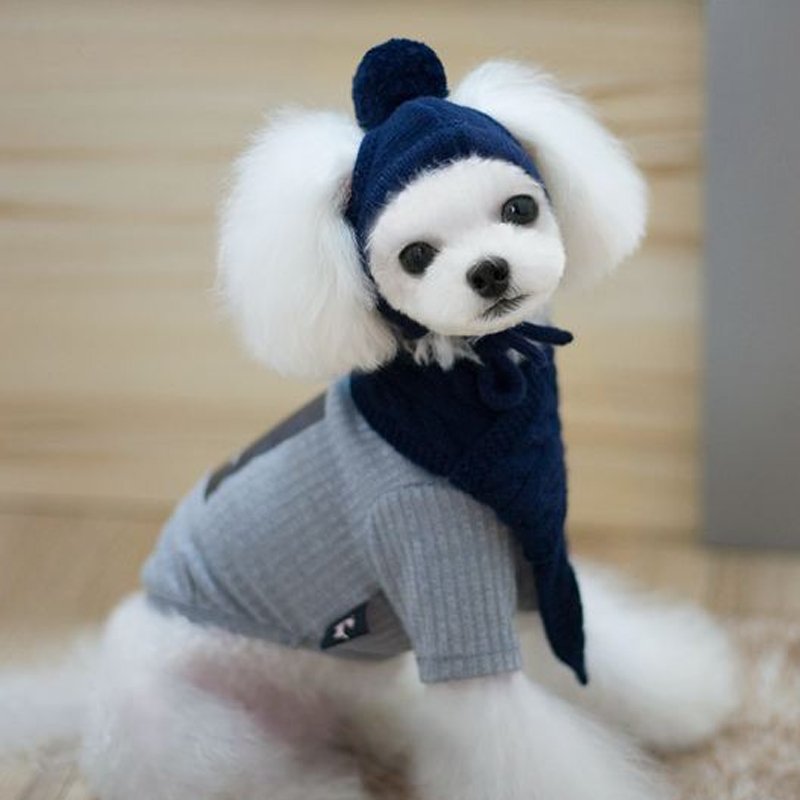 Warm Knitted Dog Hat Collar