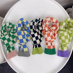 Warm Knitted Plaid Dog Scarf