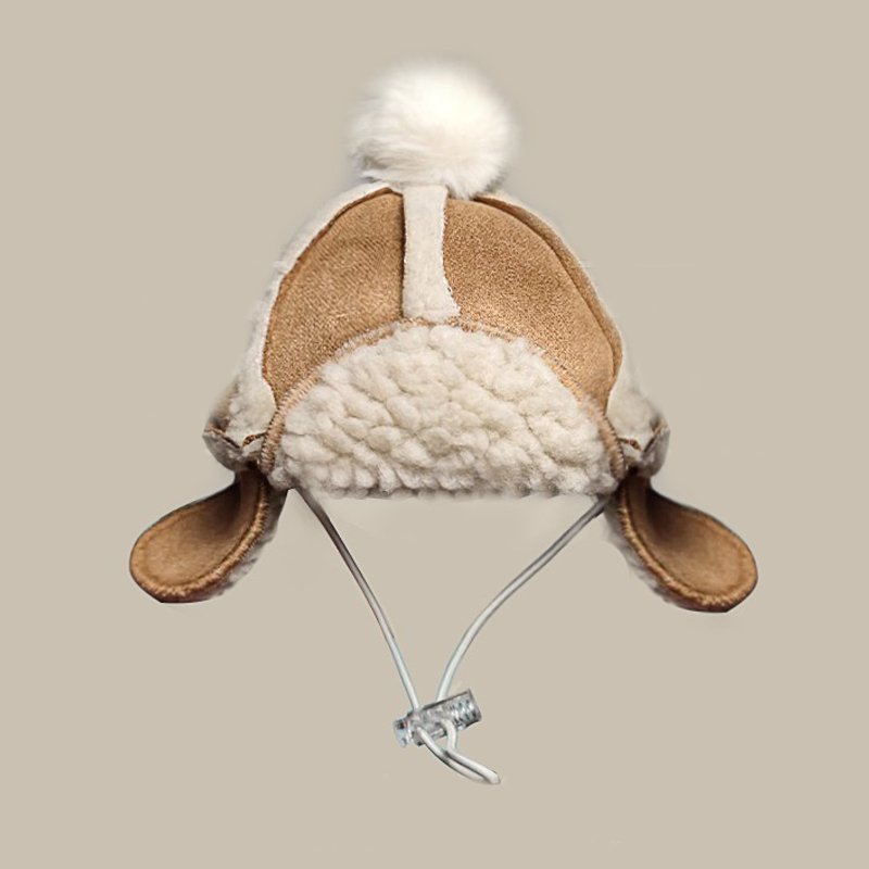 Warm Lamb Woolen Dog Hat