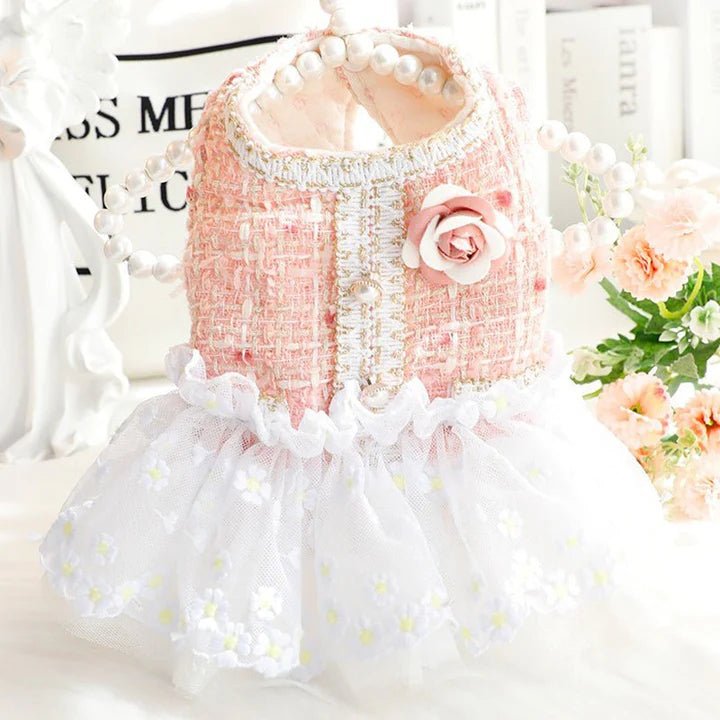 Fashionable Tweed Lace Teddy Poodle Dress