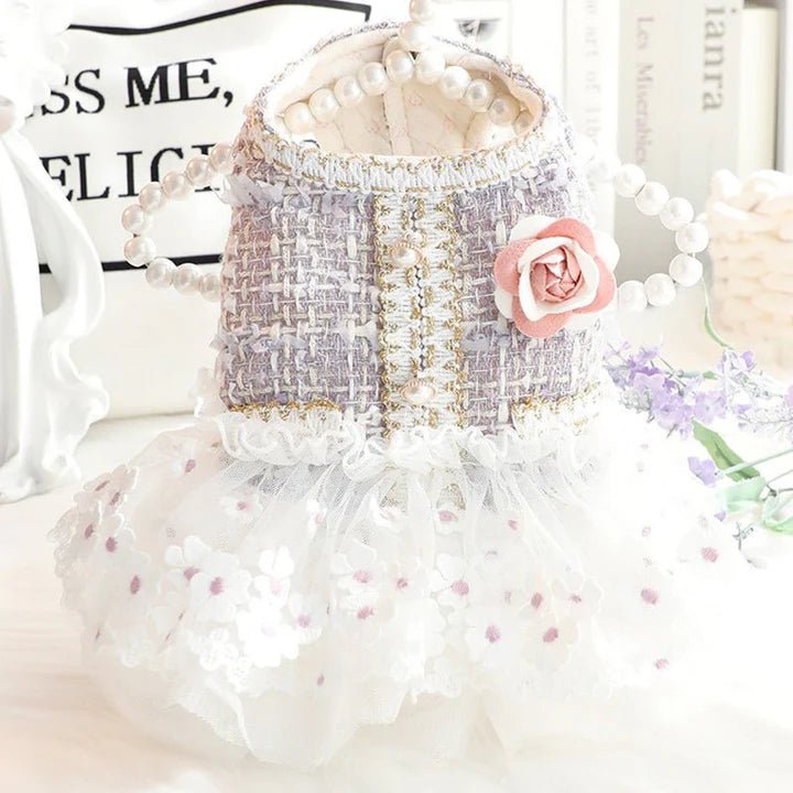 Fashionable Tweed Lace Teddy Poodle Dress