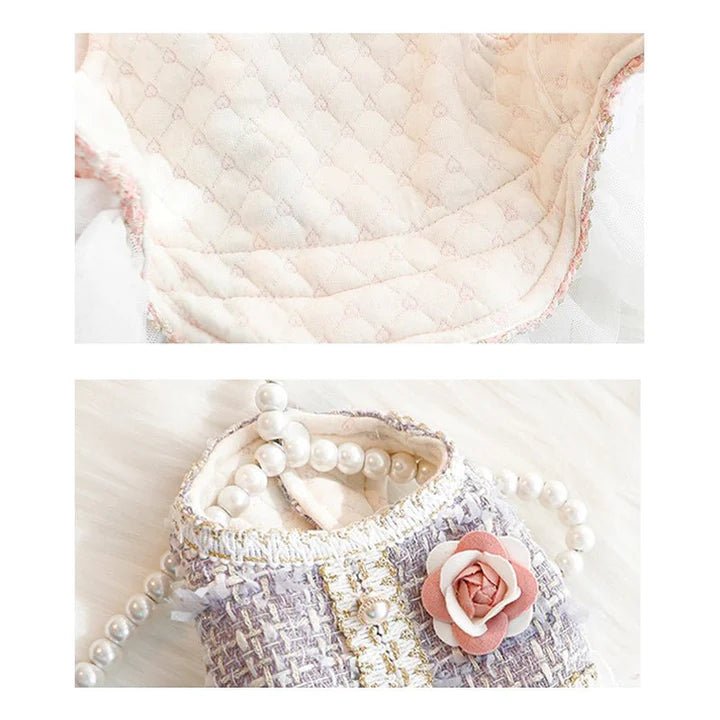 Fashionable Tweed Lace Teddy Poodle Dress