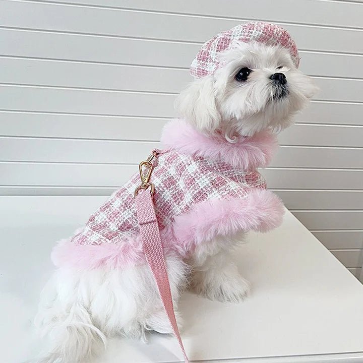 Luxurious Tweed Dog Cape Coat