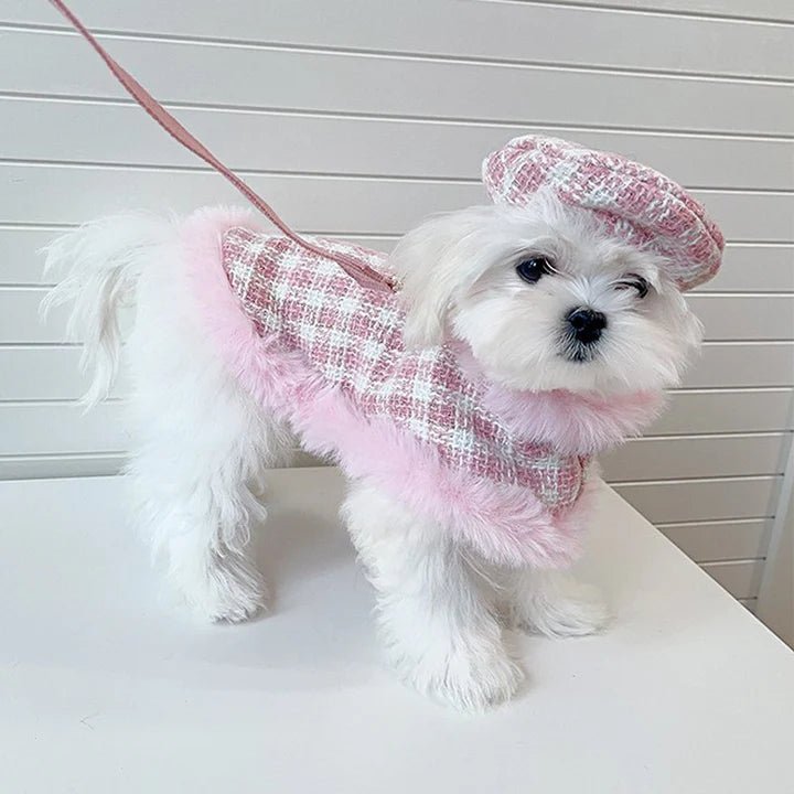 Luxurious Tweed Dog Cape Coat