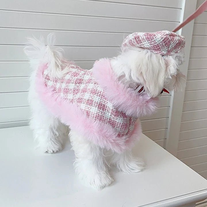 Luxurious Tweed Dog Cape Coat