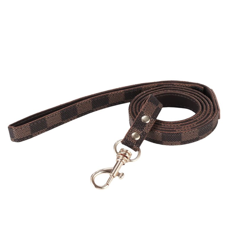 PU Leather Small Dog Collar Leash Set