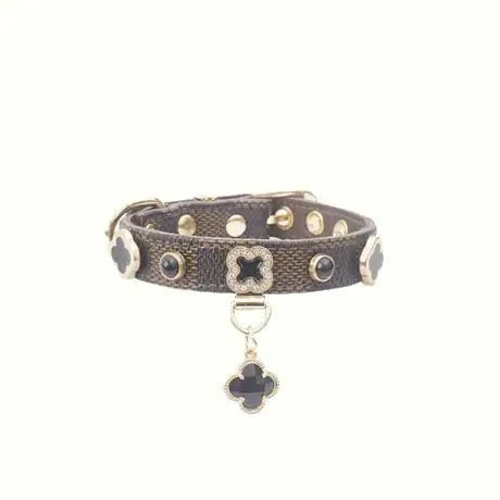 PU Leather Small Dog Collar Leash Set