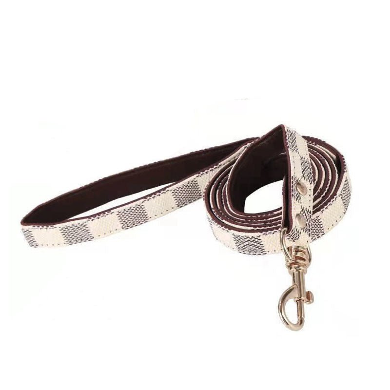 PU Leather Small Dog Collar Leash Set