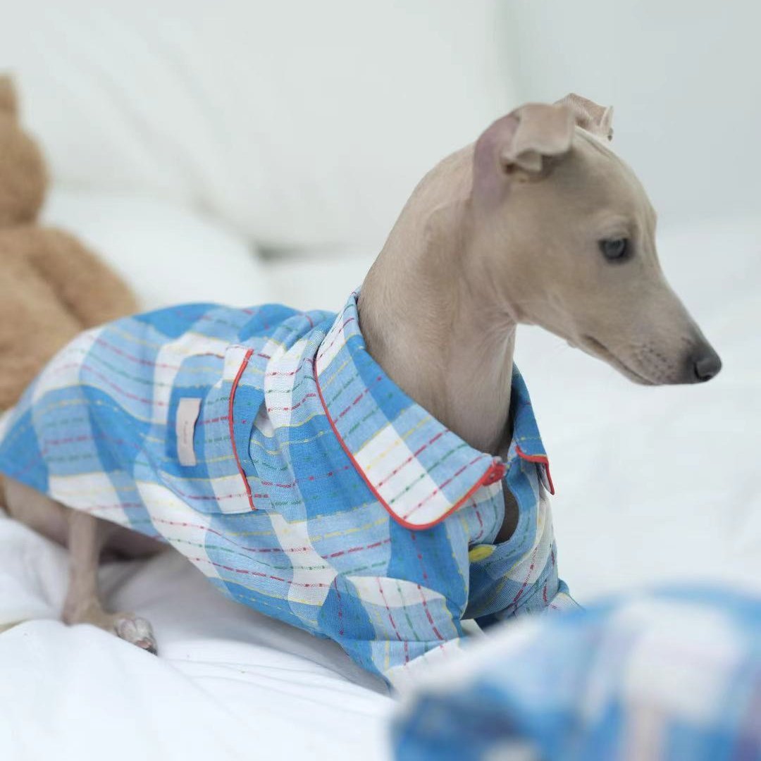 Soft Plaid Cotton Dog Pajamas