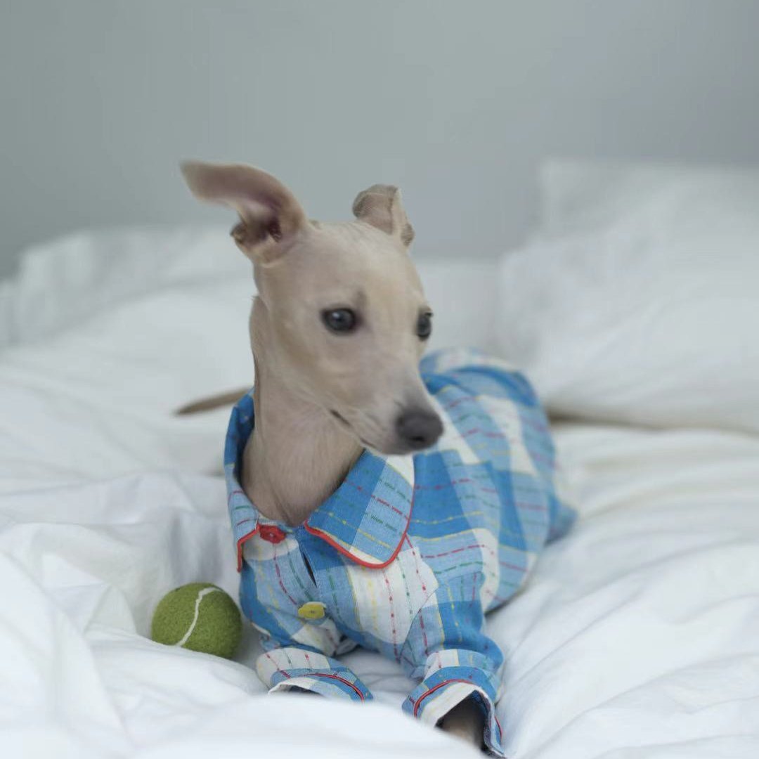 Soft Plaid Cotton Dog Pajamas