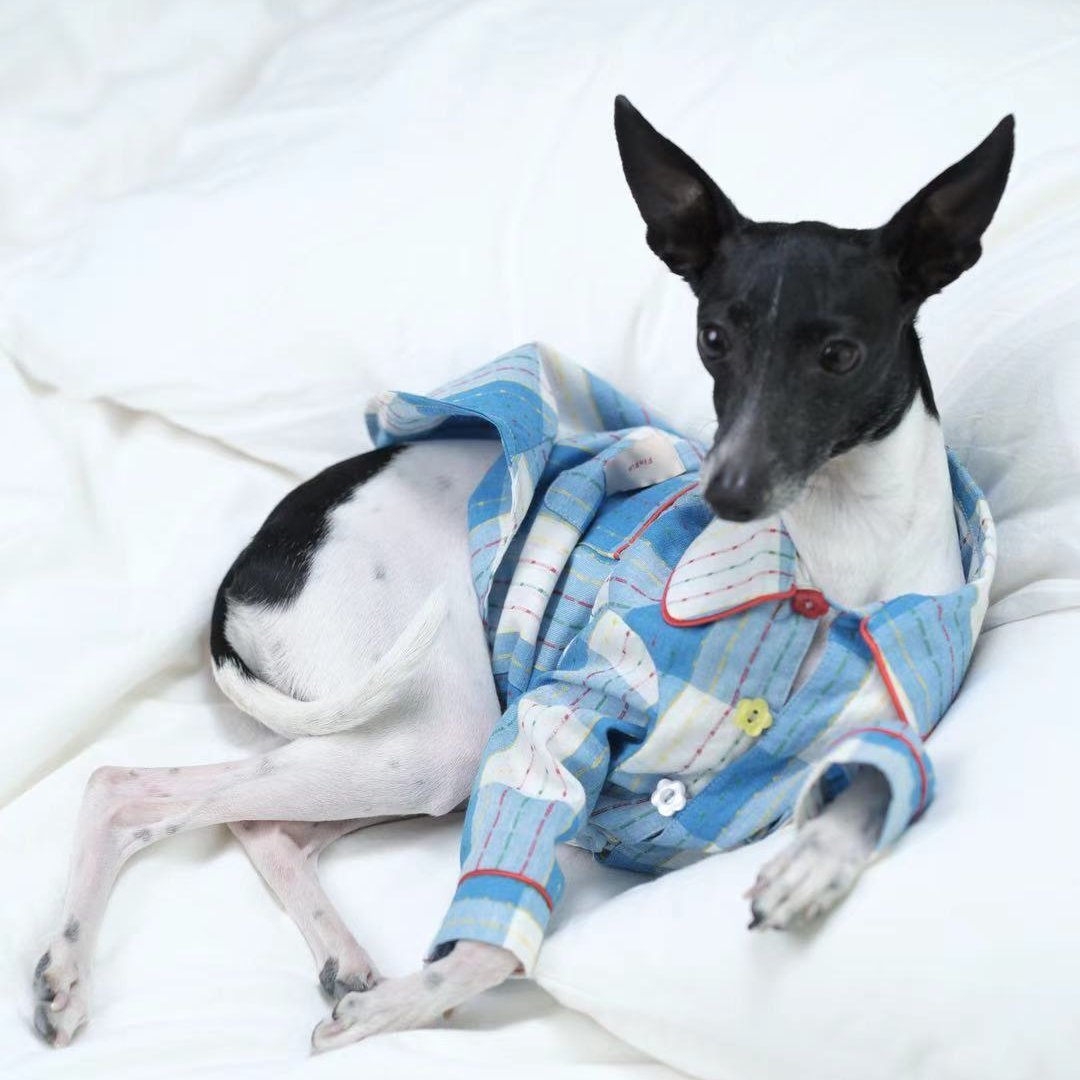 Soft Plaid Cotton Dog Pajamas