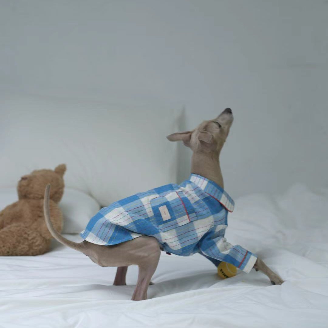 Soft Plaid Cotton Dog Pajamas