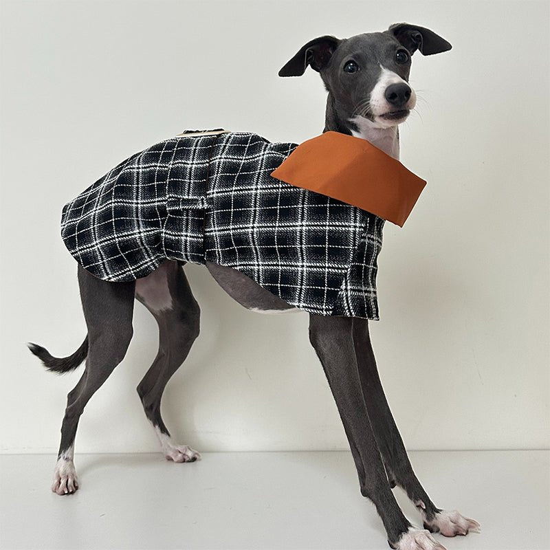 Warm Plaid Wind Coat Italian Greyhound Cloak