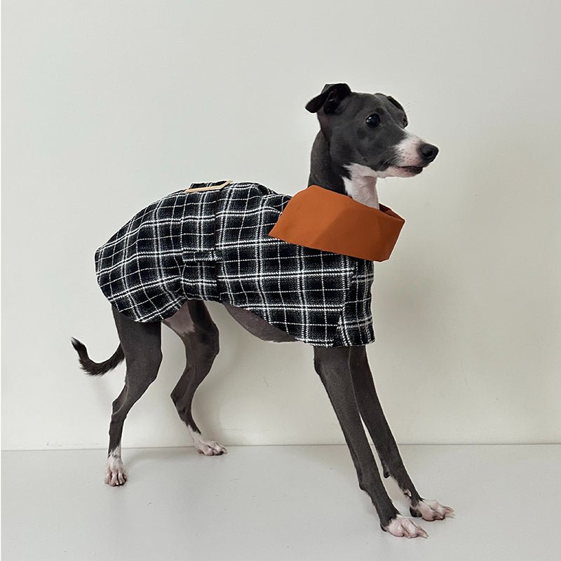 Warm Plaid Wind Coat Italian Greyhound Cloak