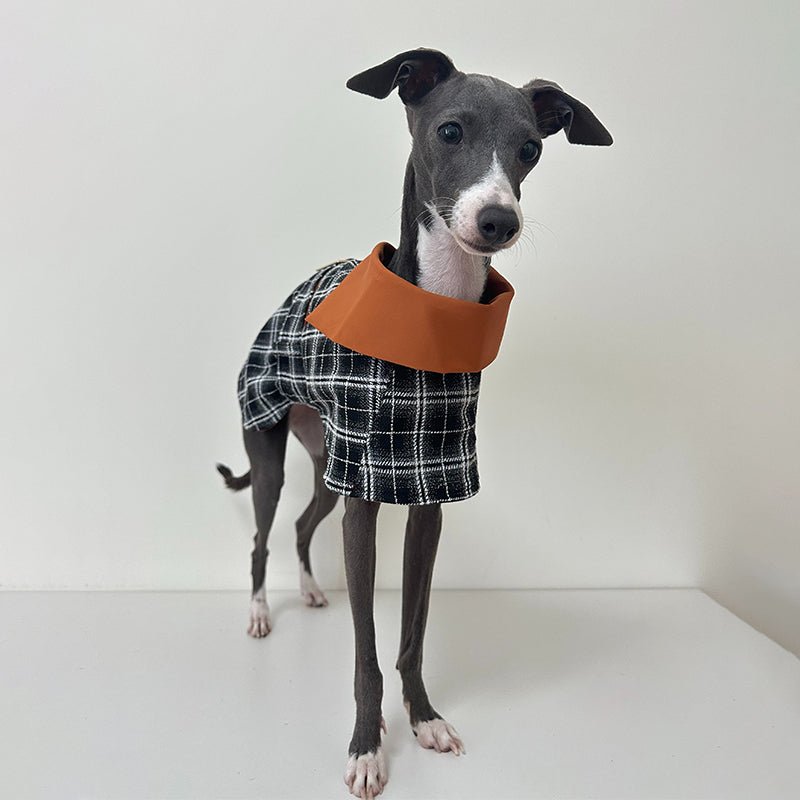 Warm Plaid Wind Coat Italian Greyhound Cloak