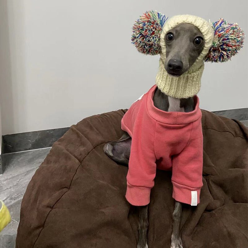 Cozy Knitted Dog Pom Beanie Hat