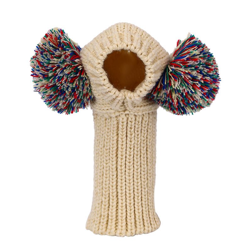Cozy Knitted Dog Pom Beanie Hat