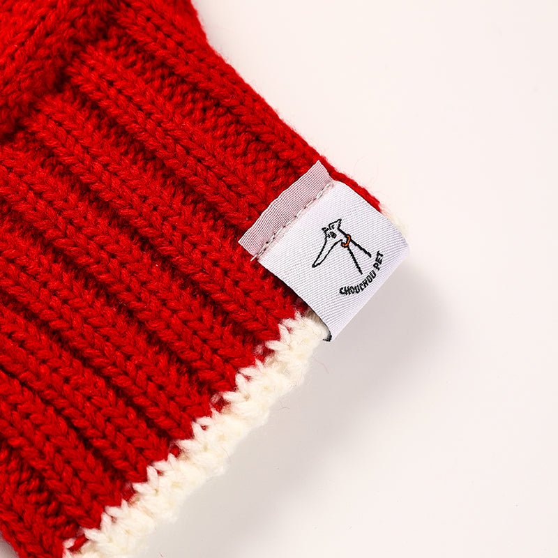 Warm Knitted Dog Pom Hat