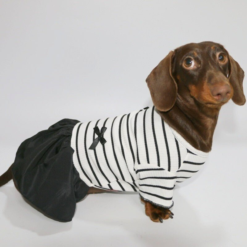 Lightweight Striped Dachshund Tshirt Dress