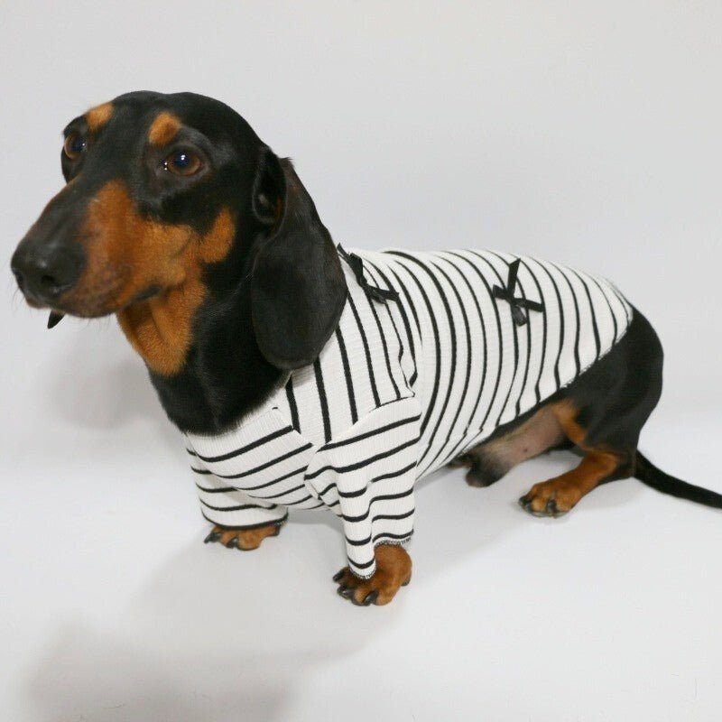 Lightweight Striped Dachshund Tshirt Dress