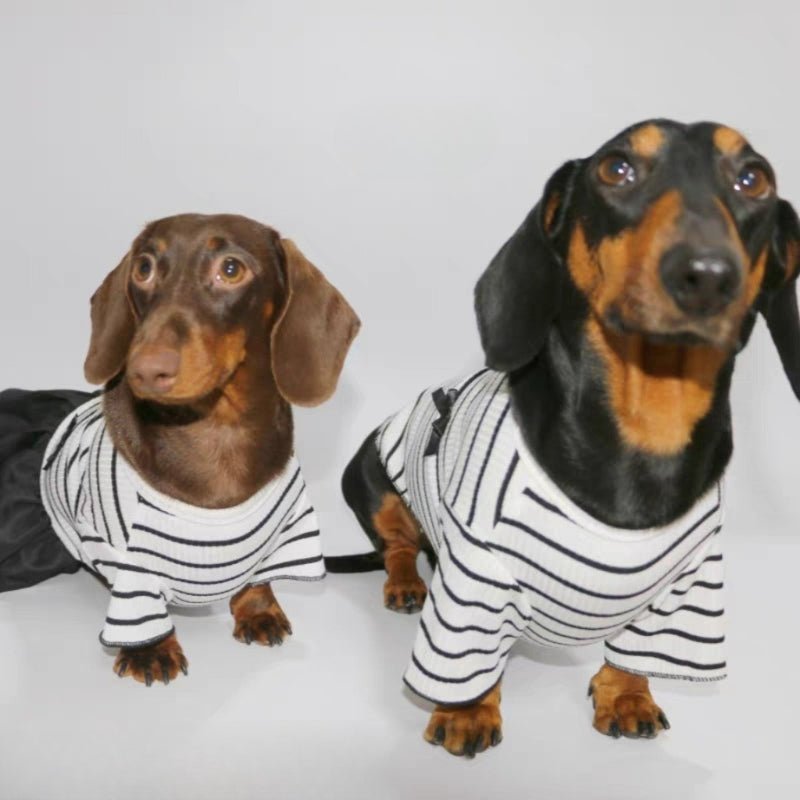 Lightweight Striped Dachshund Tshirt Dress