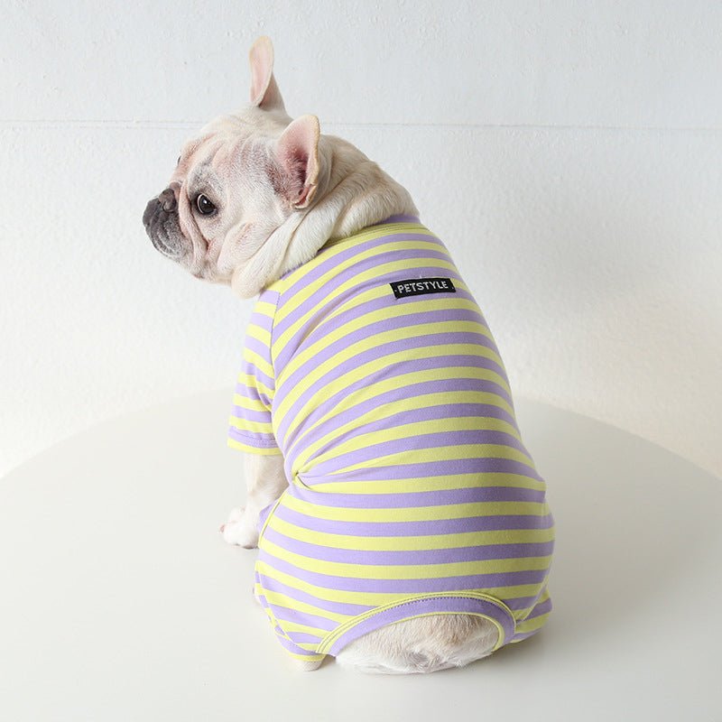 Colorful Striped Bulldog Jumpsuit