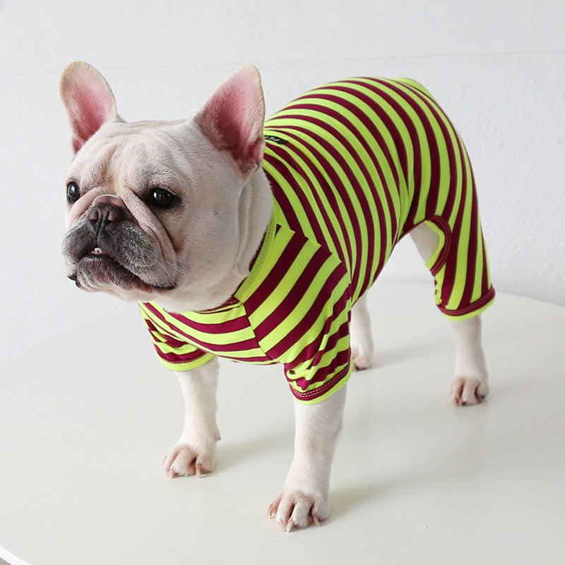 Colorful Striped Bulldog Jumpsuit