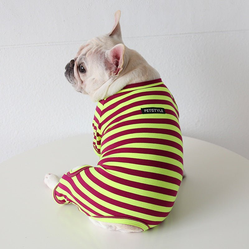 Colorful Striped Bulldog Jumpsuit