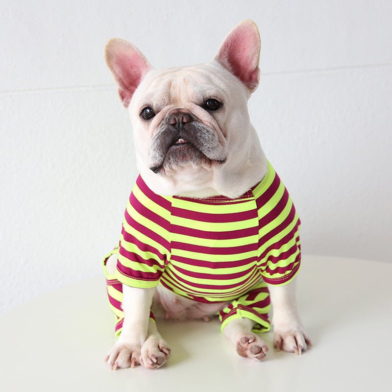 Colorful Striped Bulldog Jumpsuit